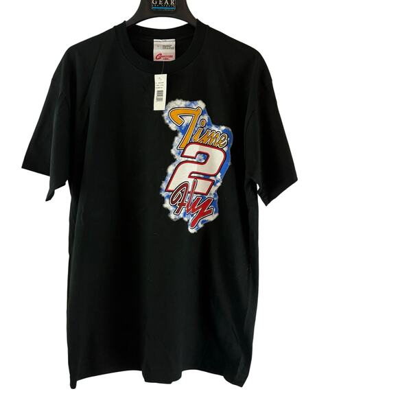 Vintage Rusty Wallace Graphic Shirt Time 2 Fly Miller Beer NASCAR 90s Large NWT - Picture 2 of 5